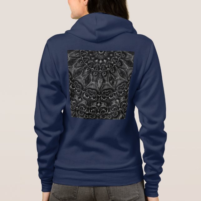 Charcol Mandala Hoodie T Shirt (Baksida)