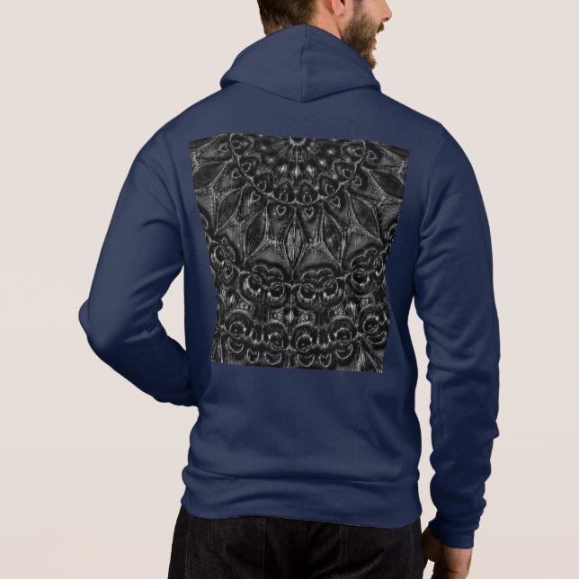 Charcol Mandala Hoodie T Shirt (Baksida)