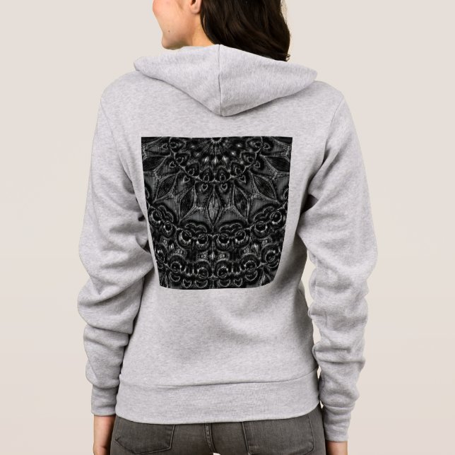 Charcol Mandala Hoodie T Shirt (Baksida)