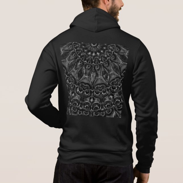 Charcol Mandala Hoodie T Shirt (Baksida)