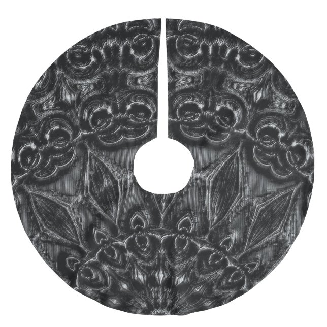 Charcol Mandala Julgransmatta Borstad Polyester (Framsidan)