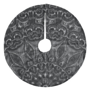Charcol Mandala Julgransmatta Fleece