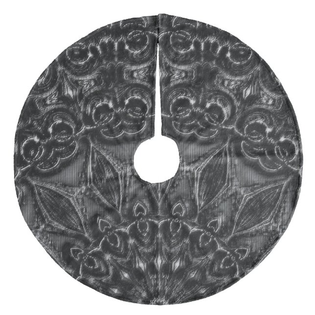 Charcol Mandala Julgransmatta Fleece (Framsidan)