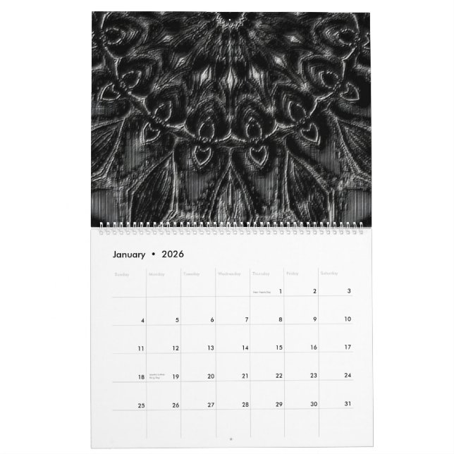 Charcol Mandala Kalender (Jan 2026)