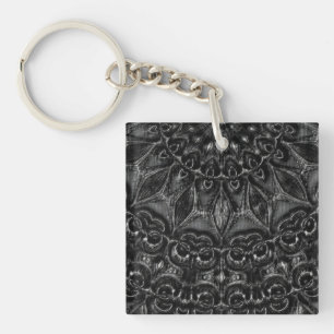 Charcol Mandala Keychain