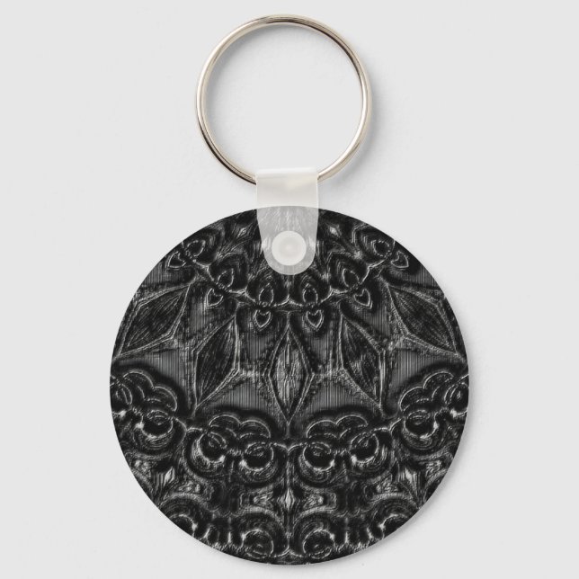 Charcol Mandala Keychain Nyckelring (Framsida)