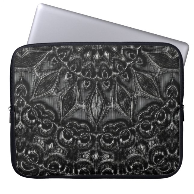 Charcol Mandala Laptop sleeve (Framsidan)