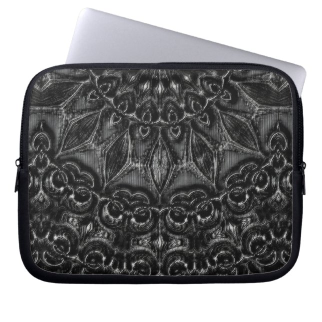 Charcol Mandala Laptop sleeve (Framsidan)
