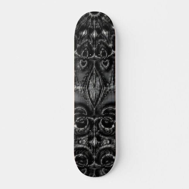 Charcol Mandala Mini Skateboard Bräda 18,5 Cm (Framsida)