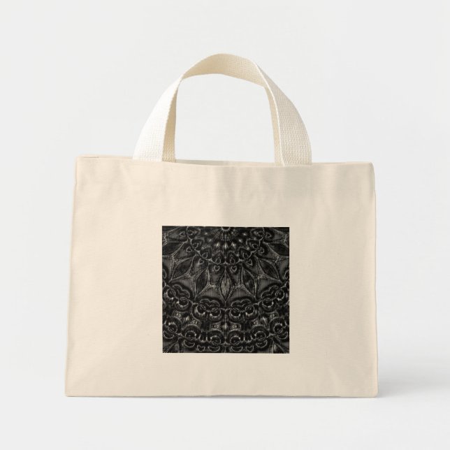 Charcol Mandala Mini Tygkasse (Framsidan)