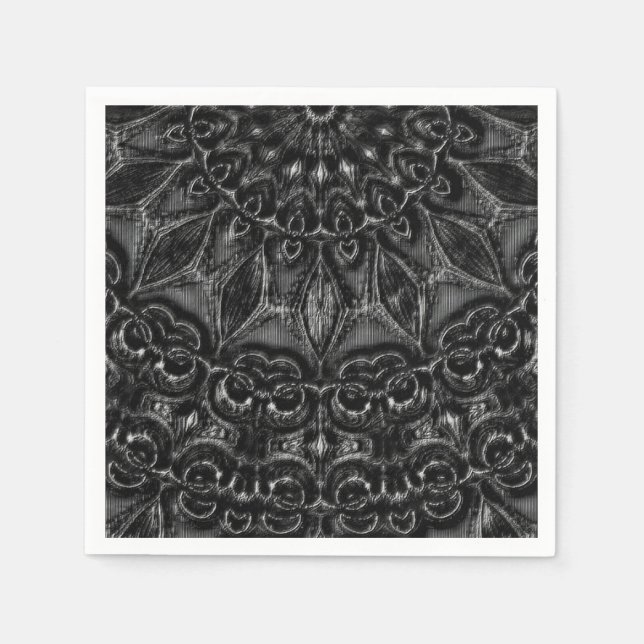 Charcol Mandala Pappersservett (Framsidan)