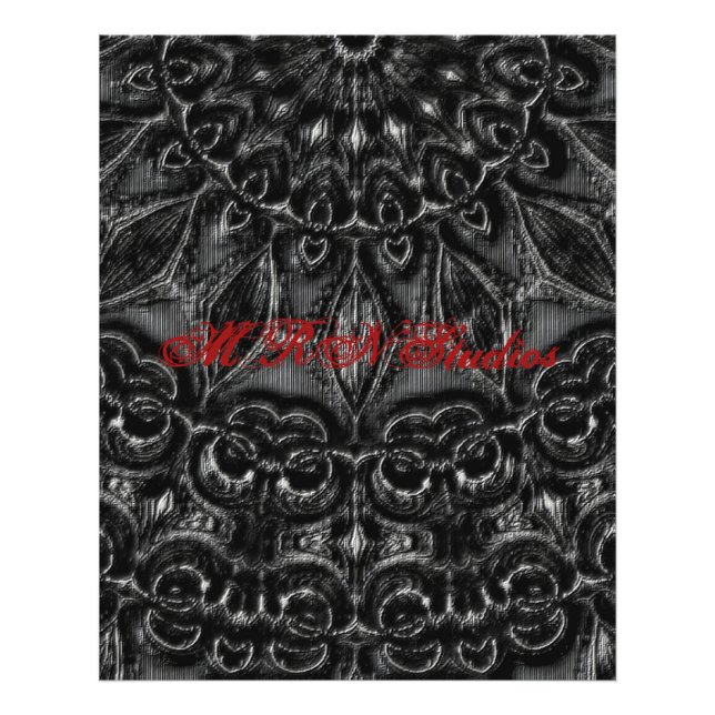 Charcol Mandala Photo Print Fototryck (Framsidan)