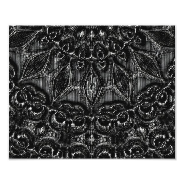 Charcol Mandala Photo Print Fototryck (Framsidan)
