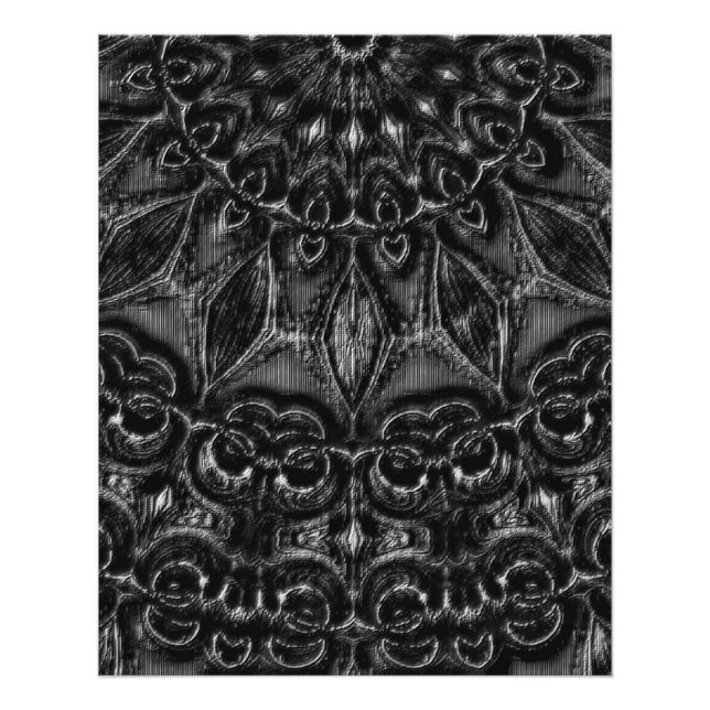 Charcol Mandala Photo Print Fototryck (Framsidan)