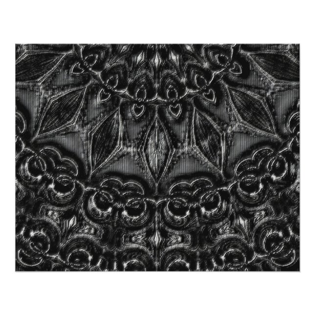 Charcol Mandala Photo Print Fototryck (Framsidan)