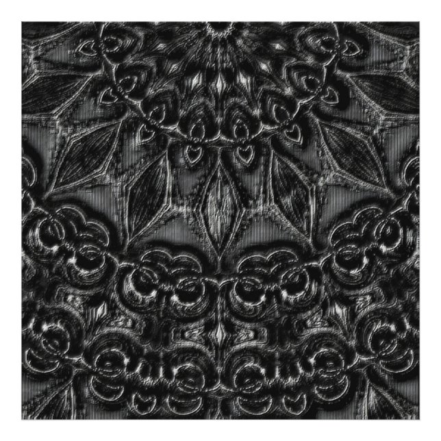 Charcol Mandala Photo Print Fototryck (Framsidan)