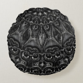 Charcol Mandala Rund Kudde