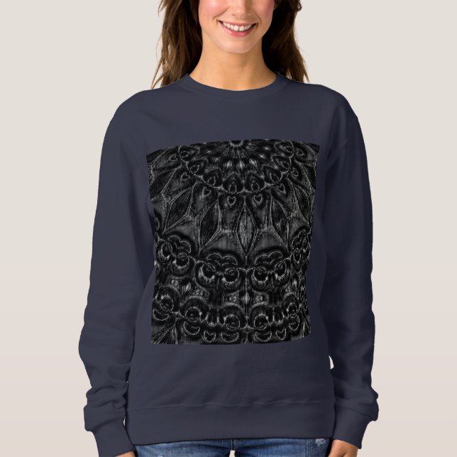 Charcol Mandala Sweatshirt T Shirt (Framsida)
