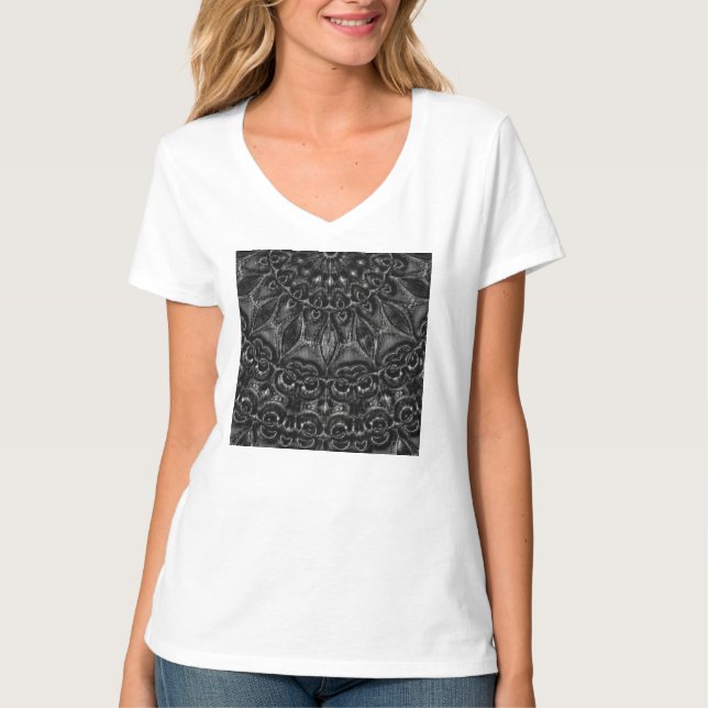 Charcol Mandala  T Shirt (Framsida)