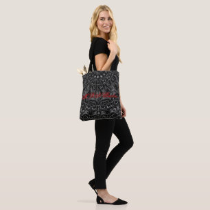 Charcol Mandala Tote Bag Tygkasse