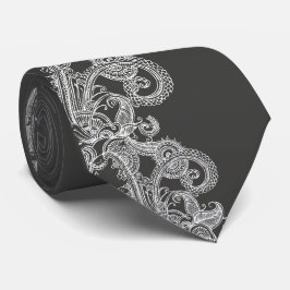 Charcol Paisley Spiral Tie Slips