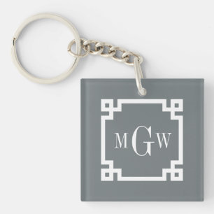 Charcol Whish Grekiska Nyckel #2, 3-init Monogram