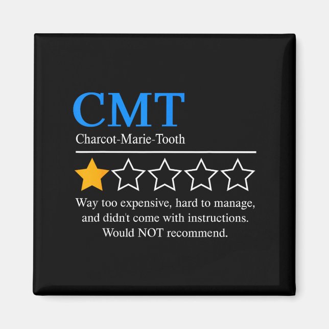Charcot Marie Tooth Disease Awareness Cmt Not Reco Magnet (Framsidan)