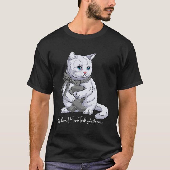 Charcot Marie Tooth Medvetenhet Månad Grå Band Ca T Shirt (Framsida)