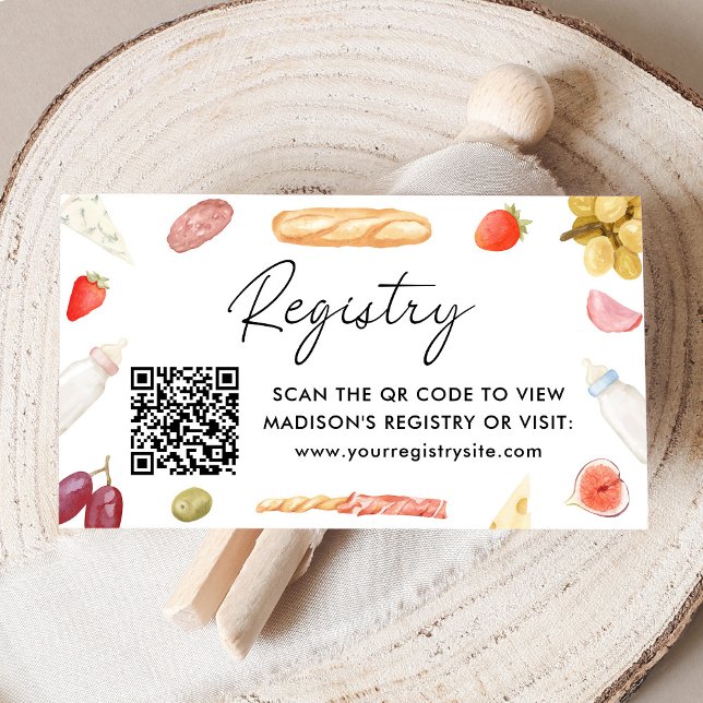 Charcuterie Baby Registry QR-kod Tilläggskort (Skapare uppladdad)