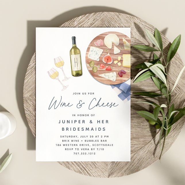 Charcuterie Board Vin & Cheese Bridesmaids Brunch Inbjudningar (Skapare uppladdad)