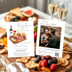 Charcuterie Board Vin Cheese Par Shower Photo Inbjudningar