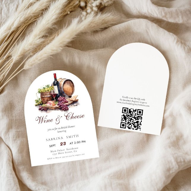 Charcuterie Board Vin & Cheese Qr Möhippa Inbjudningar (Skapare uppladdad)