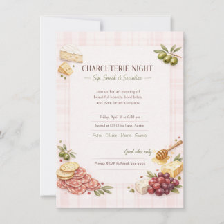 Charcuterie Girl's Night Party Invitation  Inbjudningar