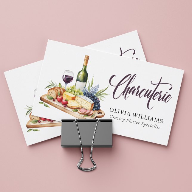 Charcuterie Grasing Board Watercolor Modern Visitkort (Skapare uppladdad)