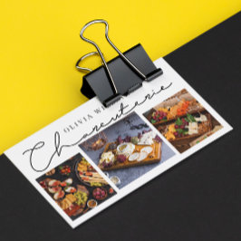 Charcuterie Grazing Board Typography 3 Photo Visitkort
