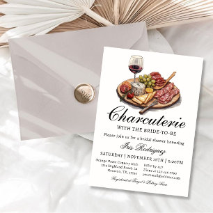 Charcuterie Inbjudningskort för möhippan Vin & Che
