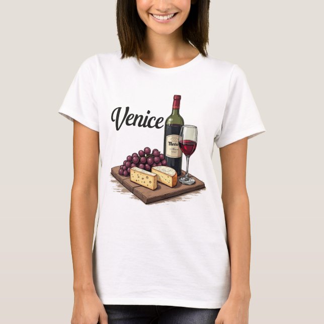 Charcuterie & Merlot Euro Venedig Stil Tee (Framsida)