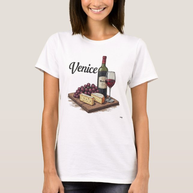 Charcuterie & Merlot Euro Venice Faded Tee (Framsida)
