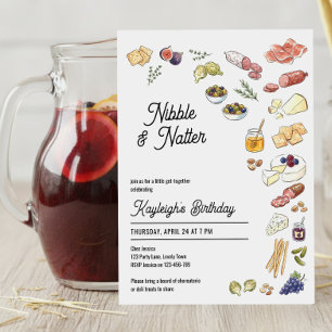 Charcuterie Nibble och Natter Födelsedagsfest Inbjudningar