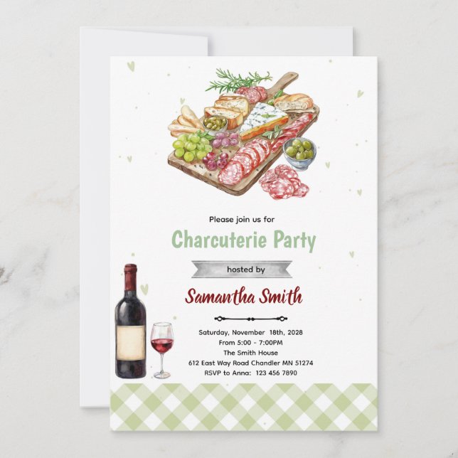 Charcuterie Party Invitation Inbjudningar (Framsida)