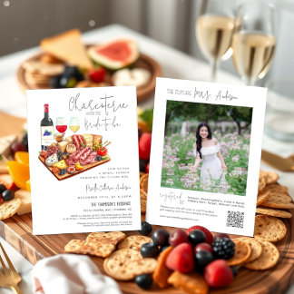 Charcuterie Party med QR-koden Bride to be Inbjudningar