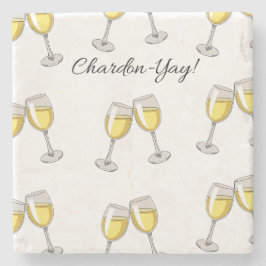 Chardon-Yay! White Wineglasses Stenunderlägg