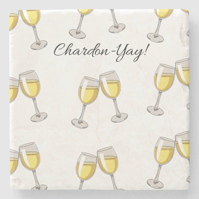 Chardon-Yay! White Wineglasses Stenunderlägg (Framsidan)