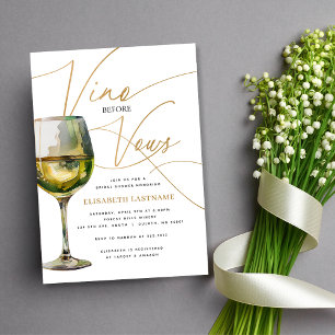 Chardonnay Guld Vino före Vigsel Bröllopsfest Inbjudningar