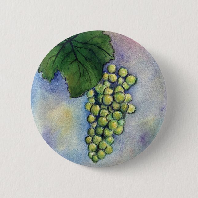 Chardonnay Vin Grapes Button Knapp (Framsida)