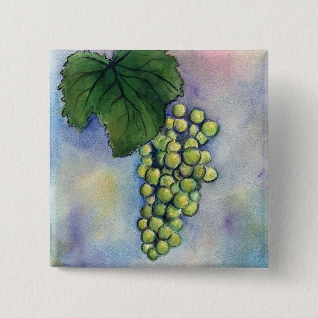 Chardonnay Vin Grapes Button Knapp (Framsida)