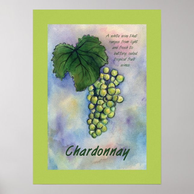 Chardonnay Vin Grapes Poster (Framsidan)