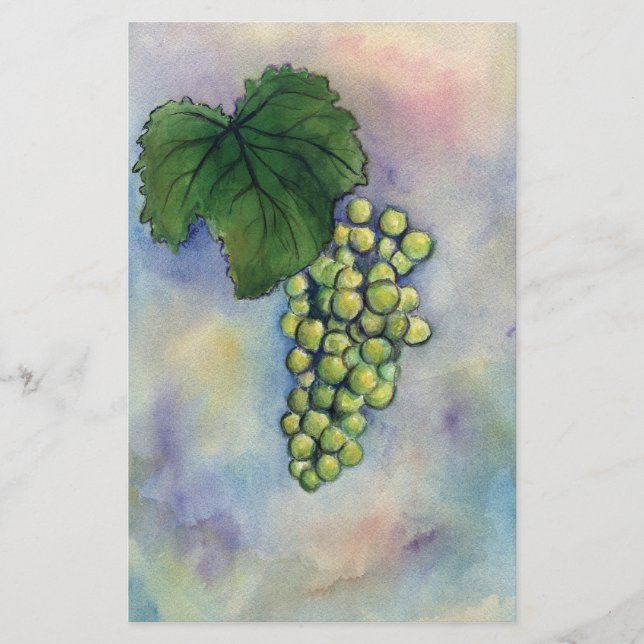 Chardonnay Vin Grapes Stationery Brevpapper (Framsida)
