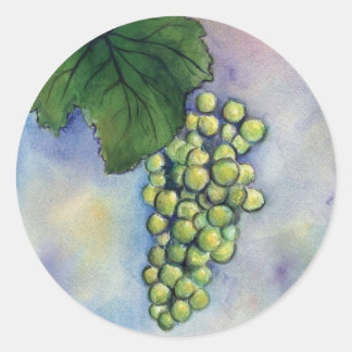 Chardonnay Vin Grapes Sticker Runt Klistermärke