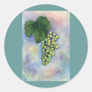Chardonnay Vin Grapes Sticker Runt Klistermärke